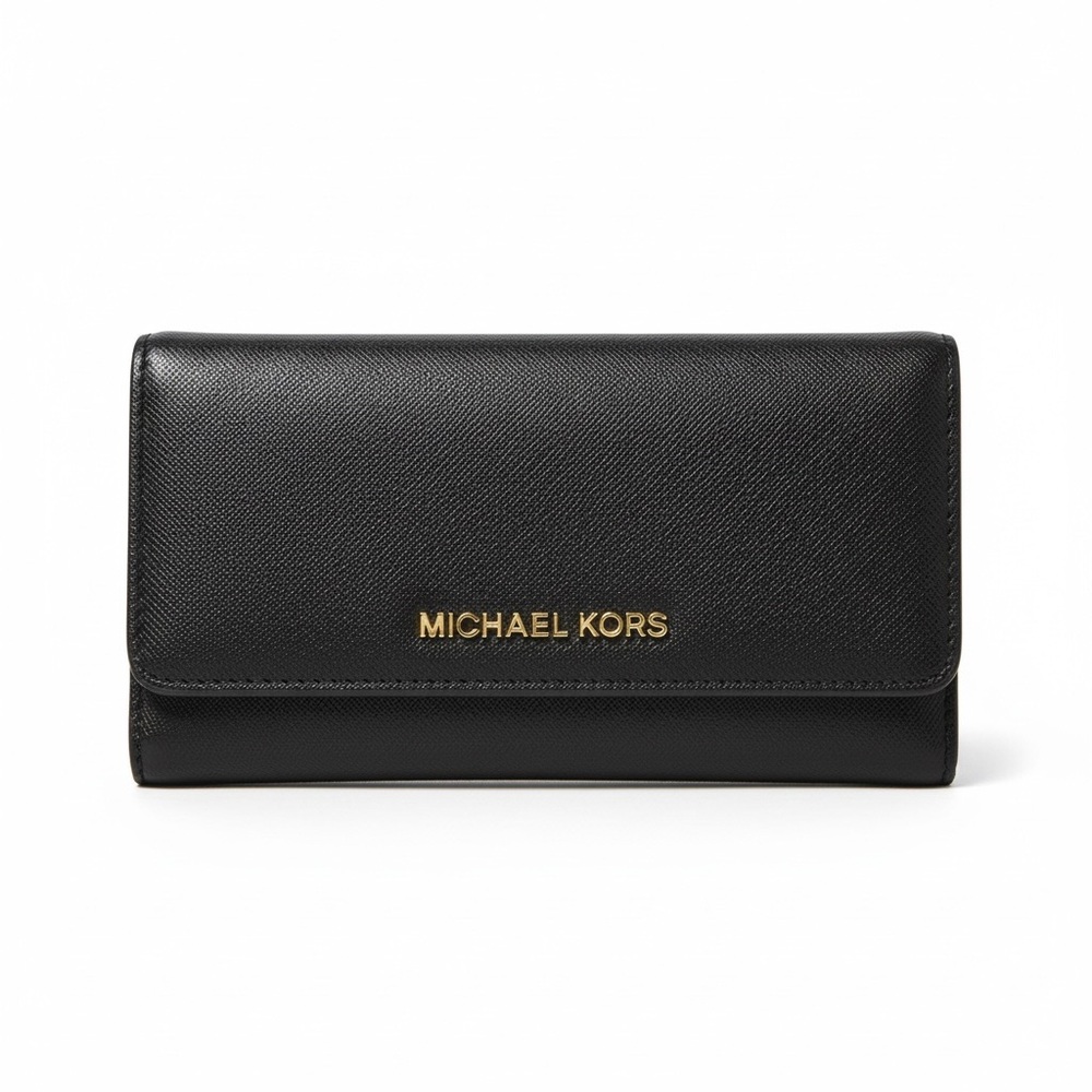 Michael Kors Black Leather Long Wallet